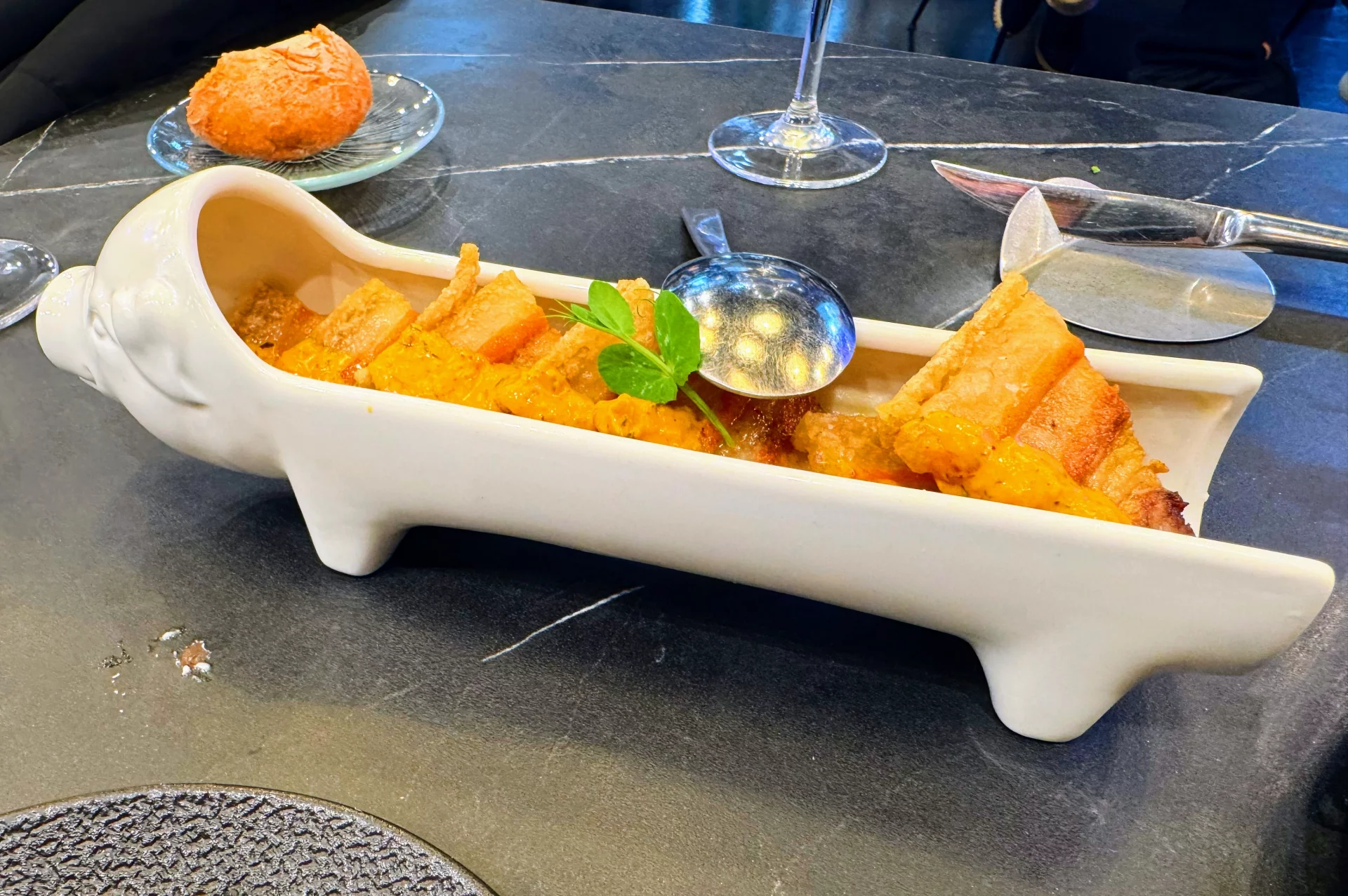 Torrezno Con Crema De Patata Y Chimichurri